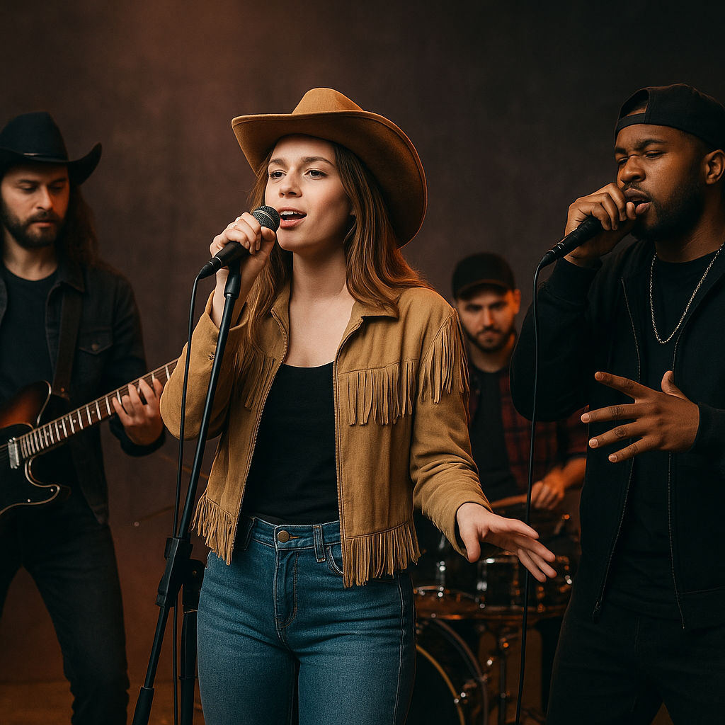 Country fusion – połączenia z rockiem, popem i hip-hopem.